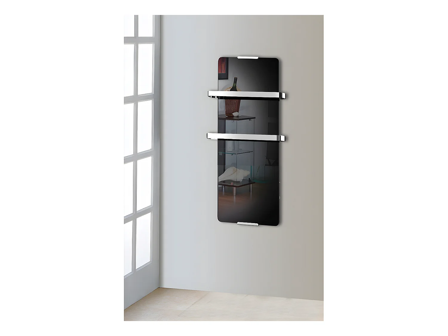 Radiateur sèche-serviettes électrique 600 W noir