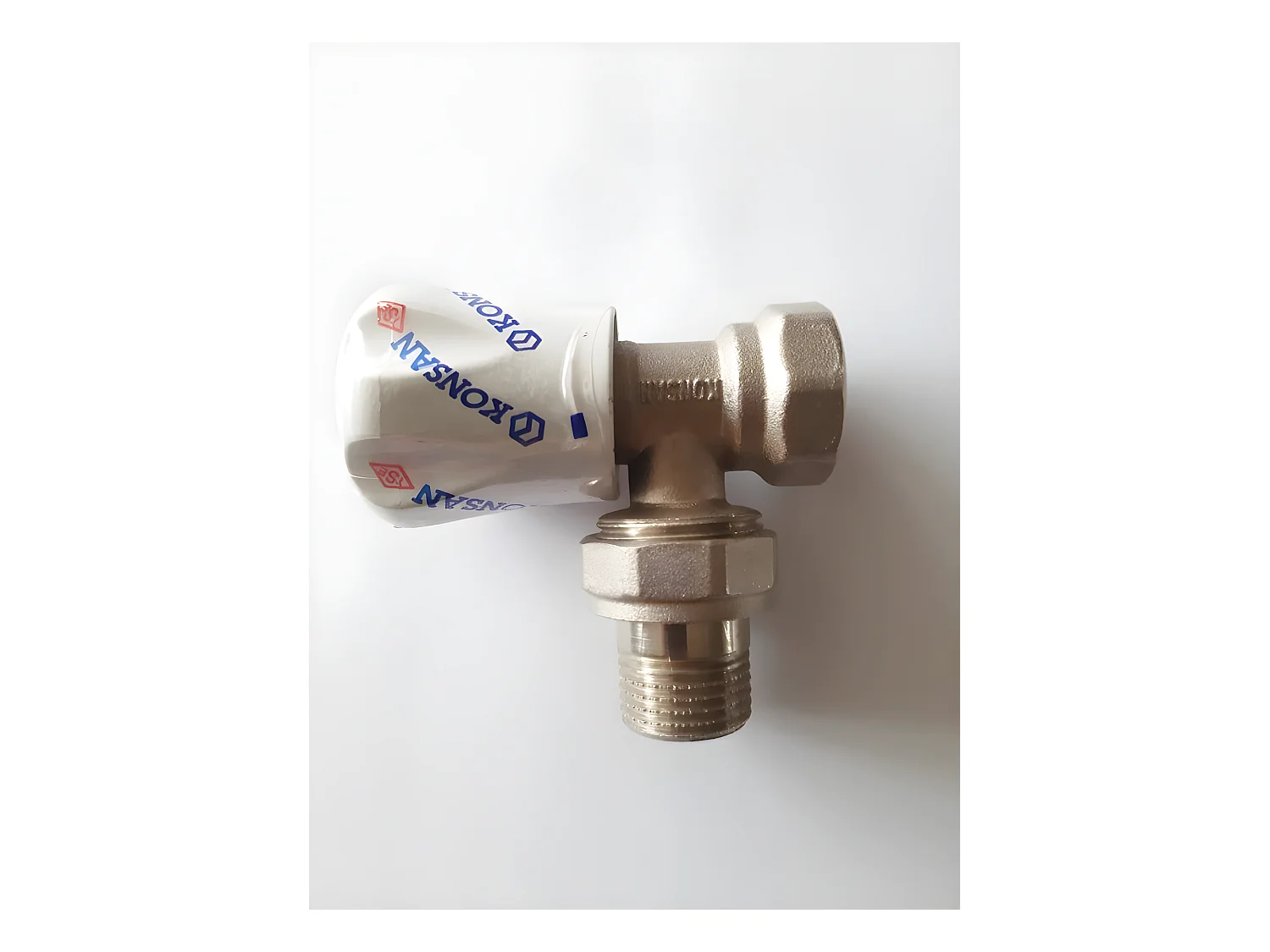 Robinet d'arrivée pour sèche-serviette blanc