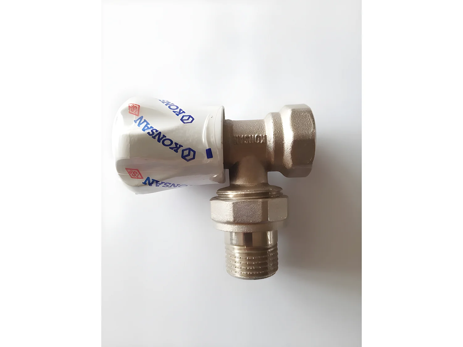 Robinet d'arrivée pour sèche-serviette blanc