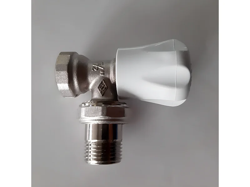 Robinet d'arrivée pour sèche-serviette blanc