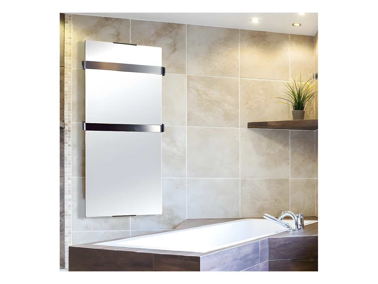 Radiateur sèche-serviettes électrique 900 W miroir