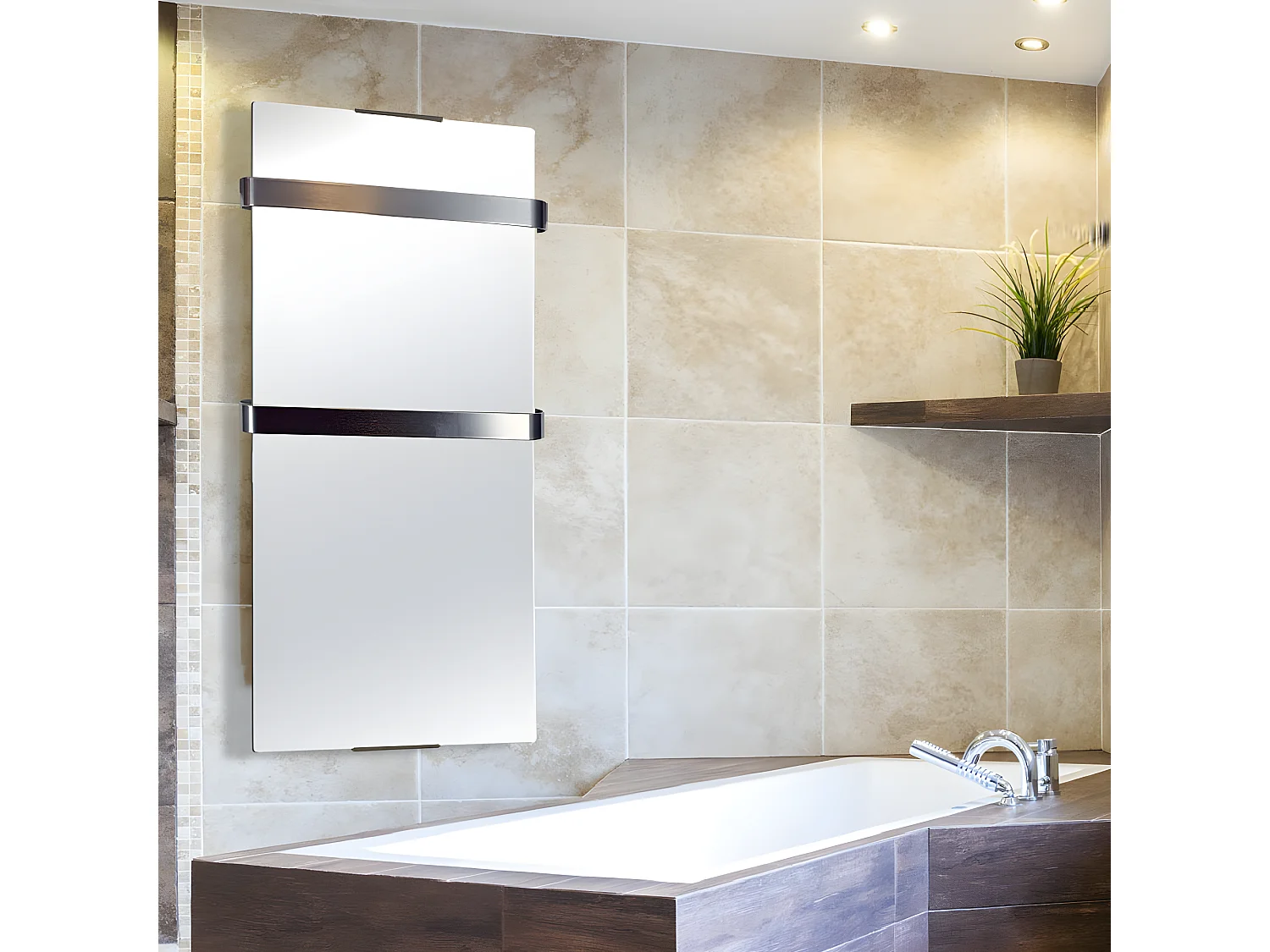 Radiateur sèche-serviettes électrique 900 W miroir