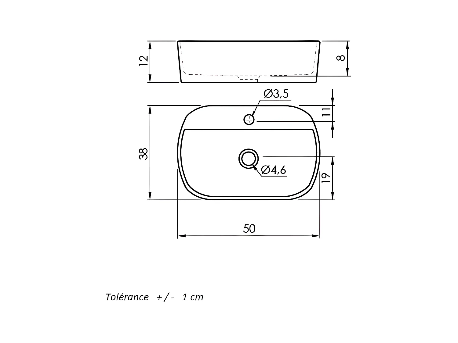 verglastes Keramik-Aufsatzwaschbecken MARINO