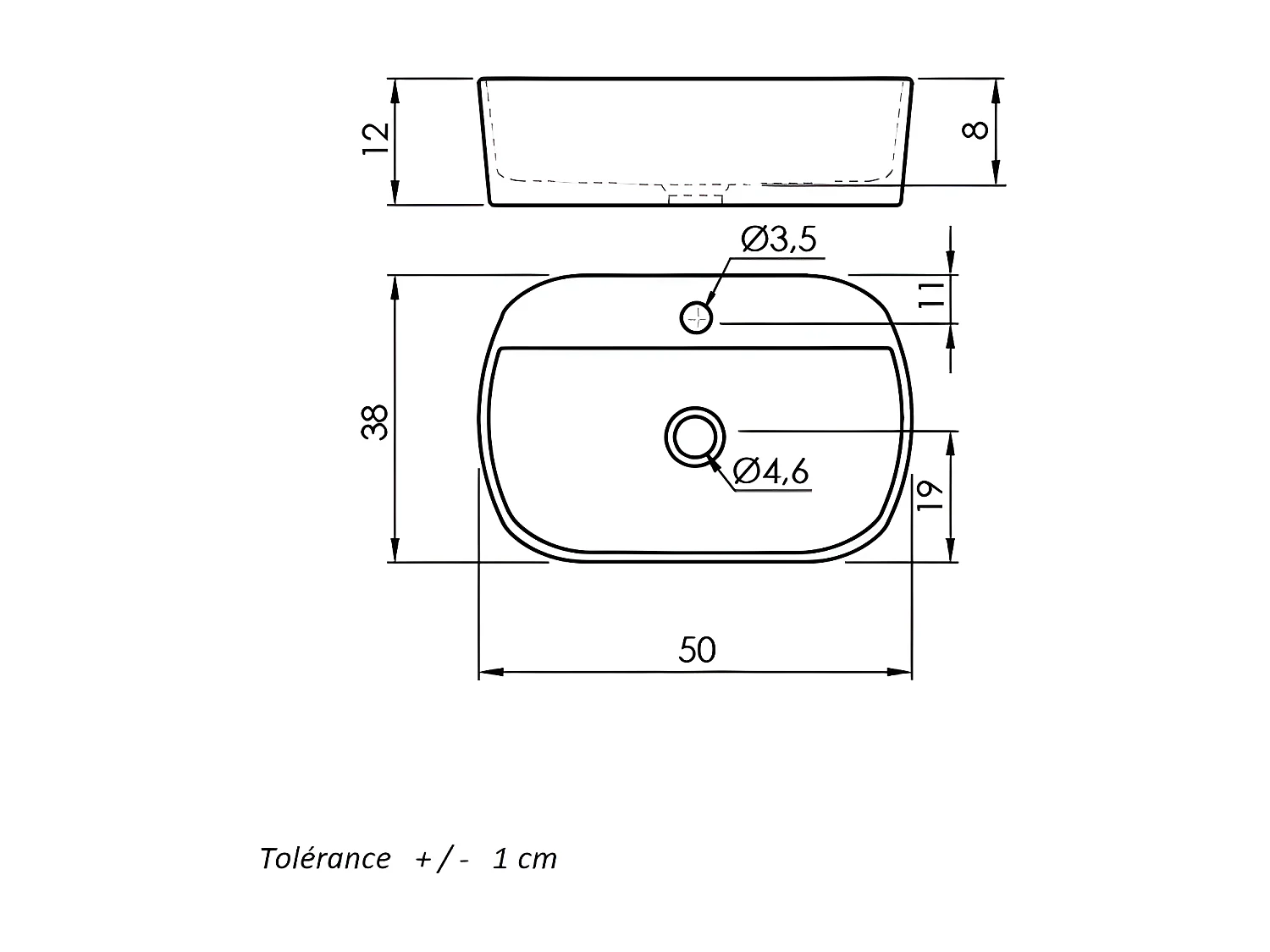 verglastes Keramik-Aufsatzwaschbecken MARINO