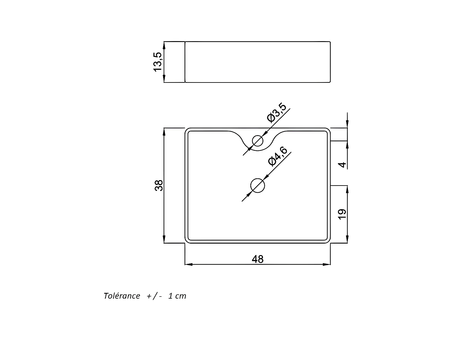 Lavabo blanco brillante sobre encimera cerámico LECCE 48 x 38 cm