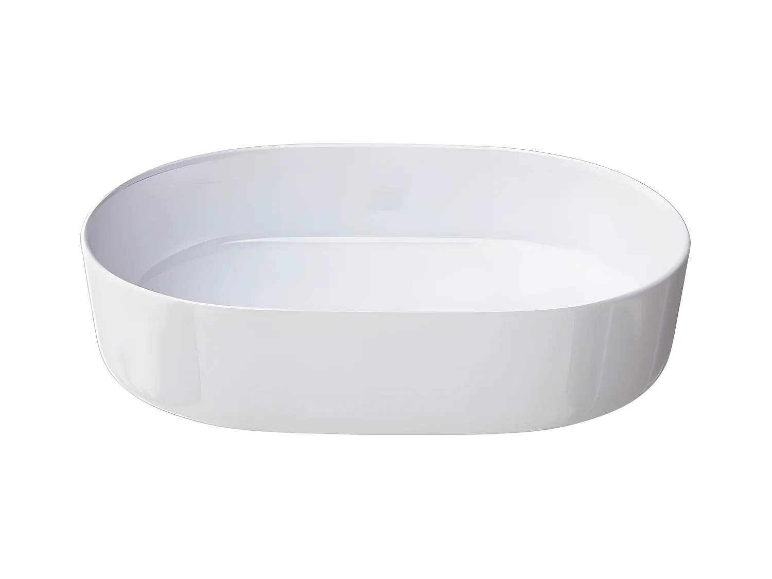 Lavabo sobre encimera cerámico TRAPANI 60x38 cm Blanco mate