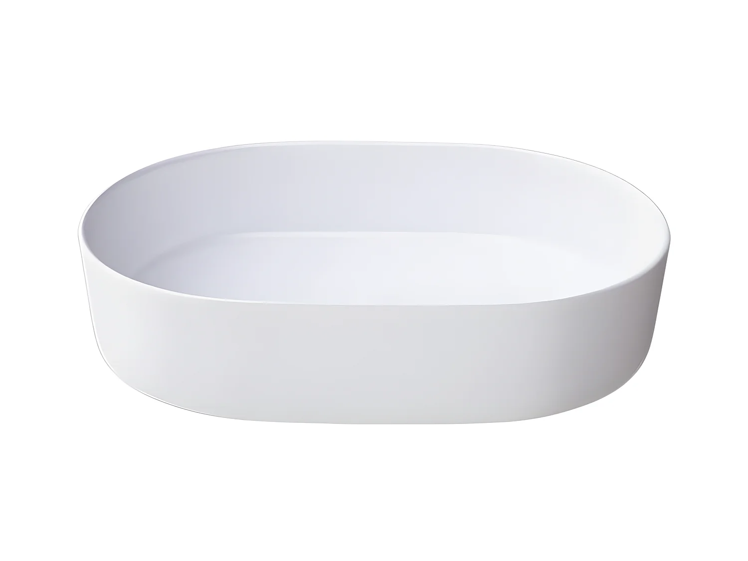 Lavabo sobre encimera cerámico TRAPANI 60x38 cm Blanco mate