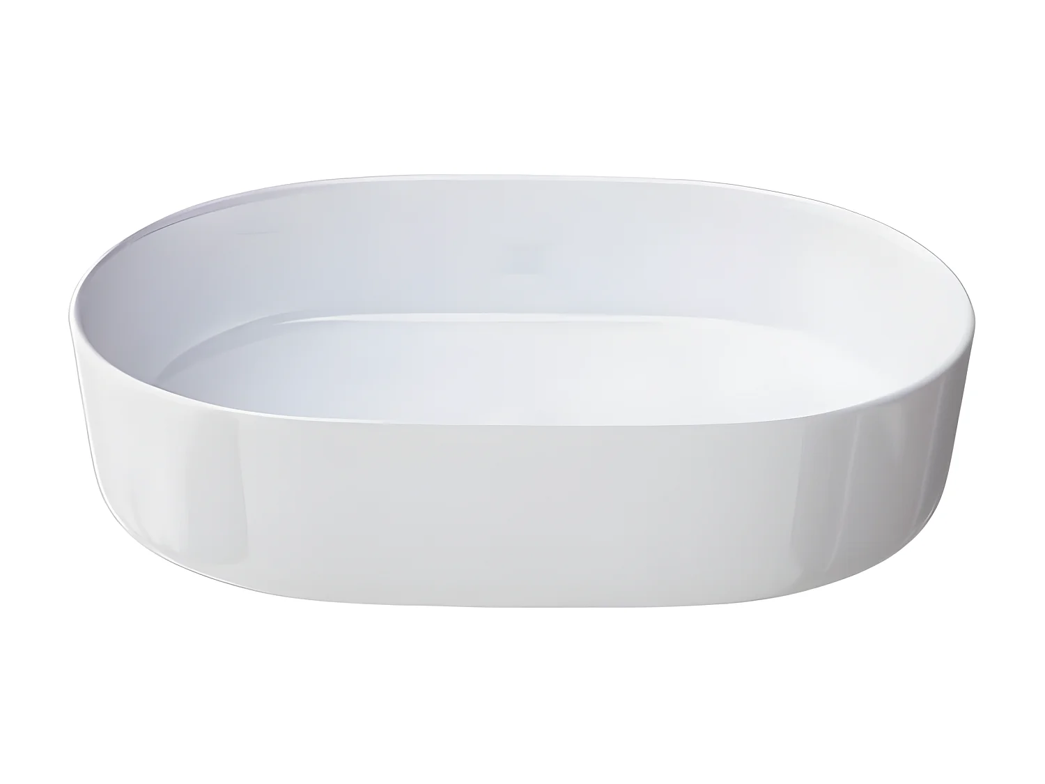 Lavabo sobre encimera cerámico TRAPANI 60x38 cm Blanco mate