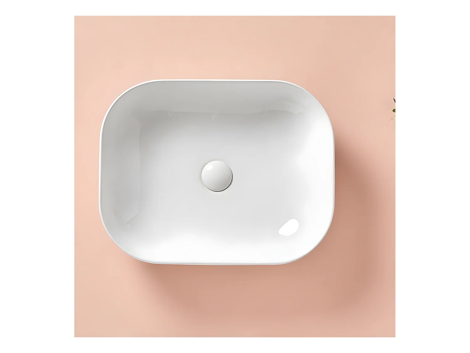 Lavabo blanco brillante sobre encimera cerámico NAPOLI 49,5 x 40,5 cm