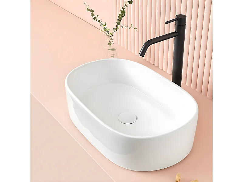 Lavabo sobre encimera en cerámica VERONA  55 x 35 cm