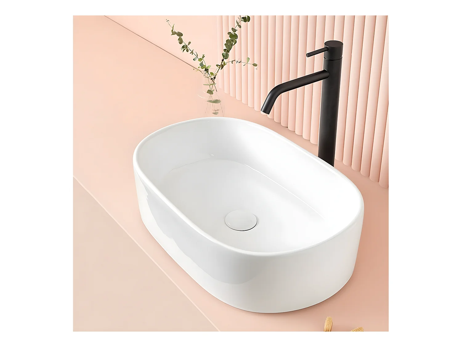 Lavabo sobre encimera en cerámica VERONA  55 x 35 cm