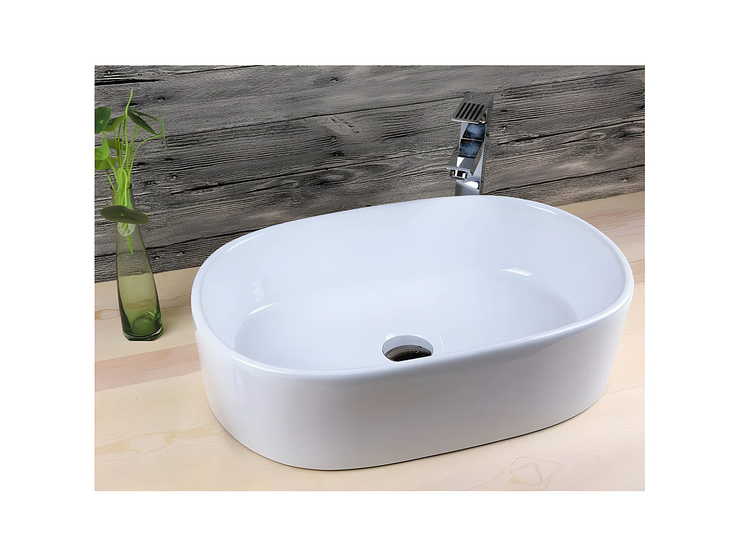 Lavabo sobre encimera en cerámica VERONA  55 x 35 cm