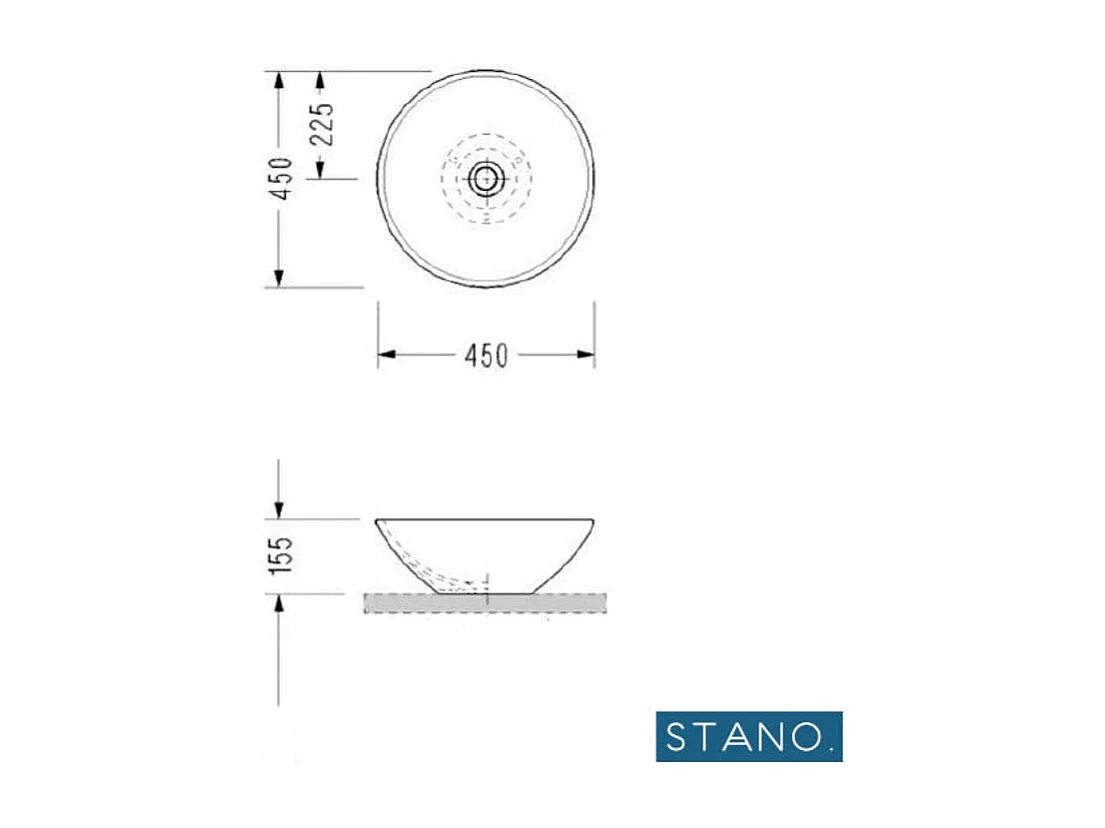 Vasque à poser ronde en céramique YUVA ∅45 cm