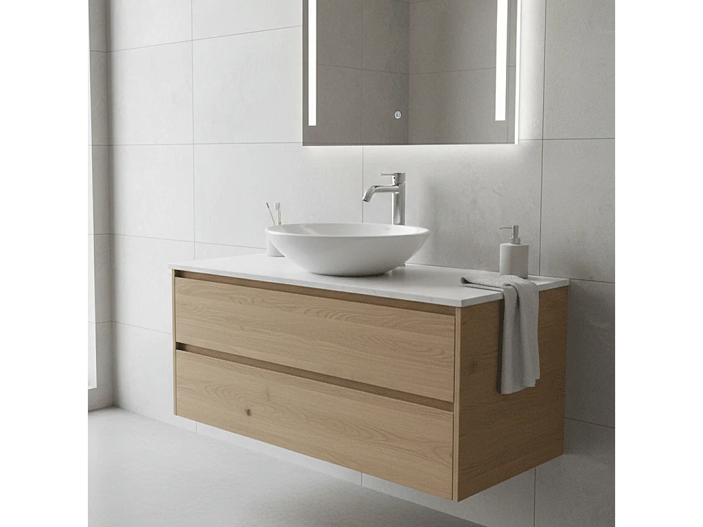 Vasque à poser ronde en céramique YUVA ∅45 cm