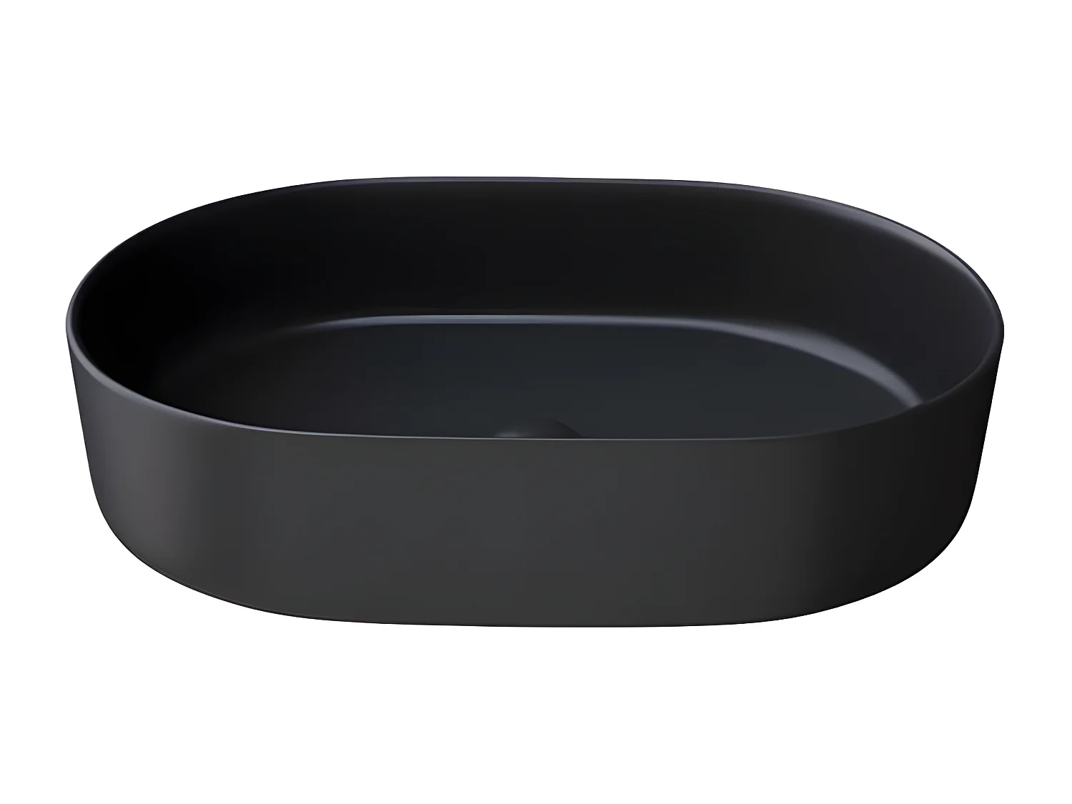 Vasque à poser en céramique TRAPANI noir mat 60 x 38 cm Noir mat