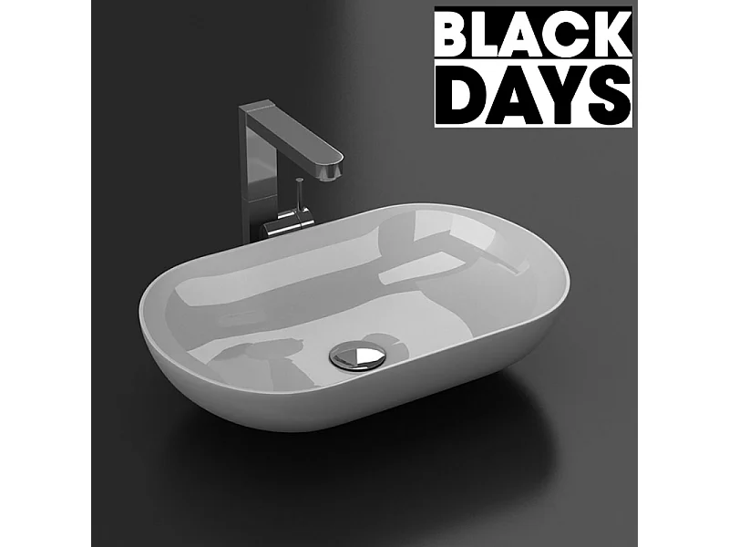 Vasque à poser design en marbre de synthèse SIENA 54 x 34 cm