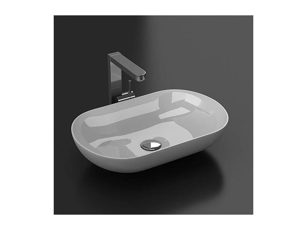 Aufsatzwaschbecken aus Gussmarmor oval SIENA