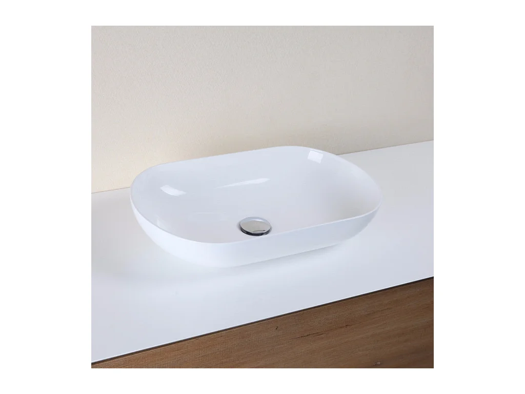 Aufsatzwaschbecken aus Gussmarmor oval SIENA