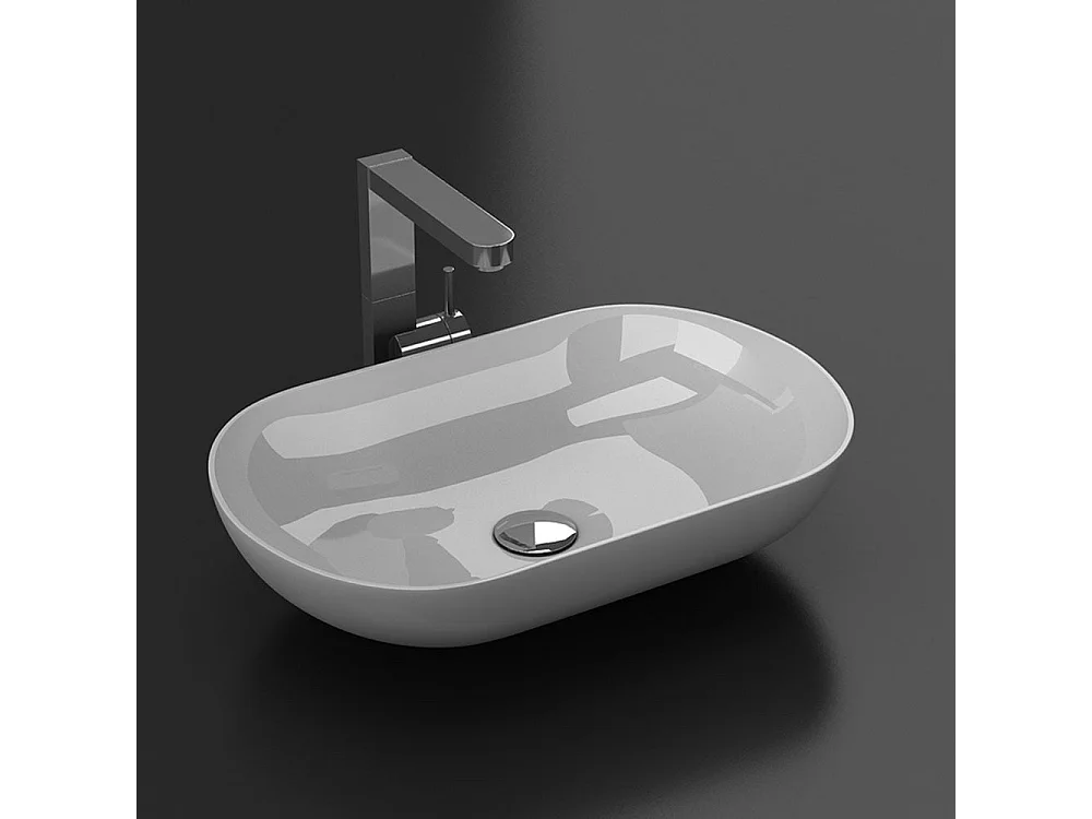 Vasque à poser design en marbre de synthèse SIENA 54 x 34 cm