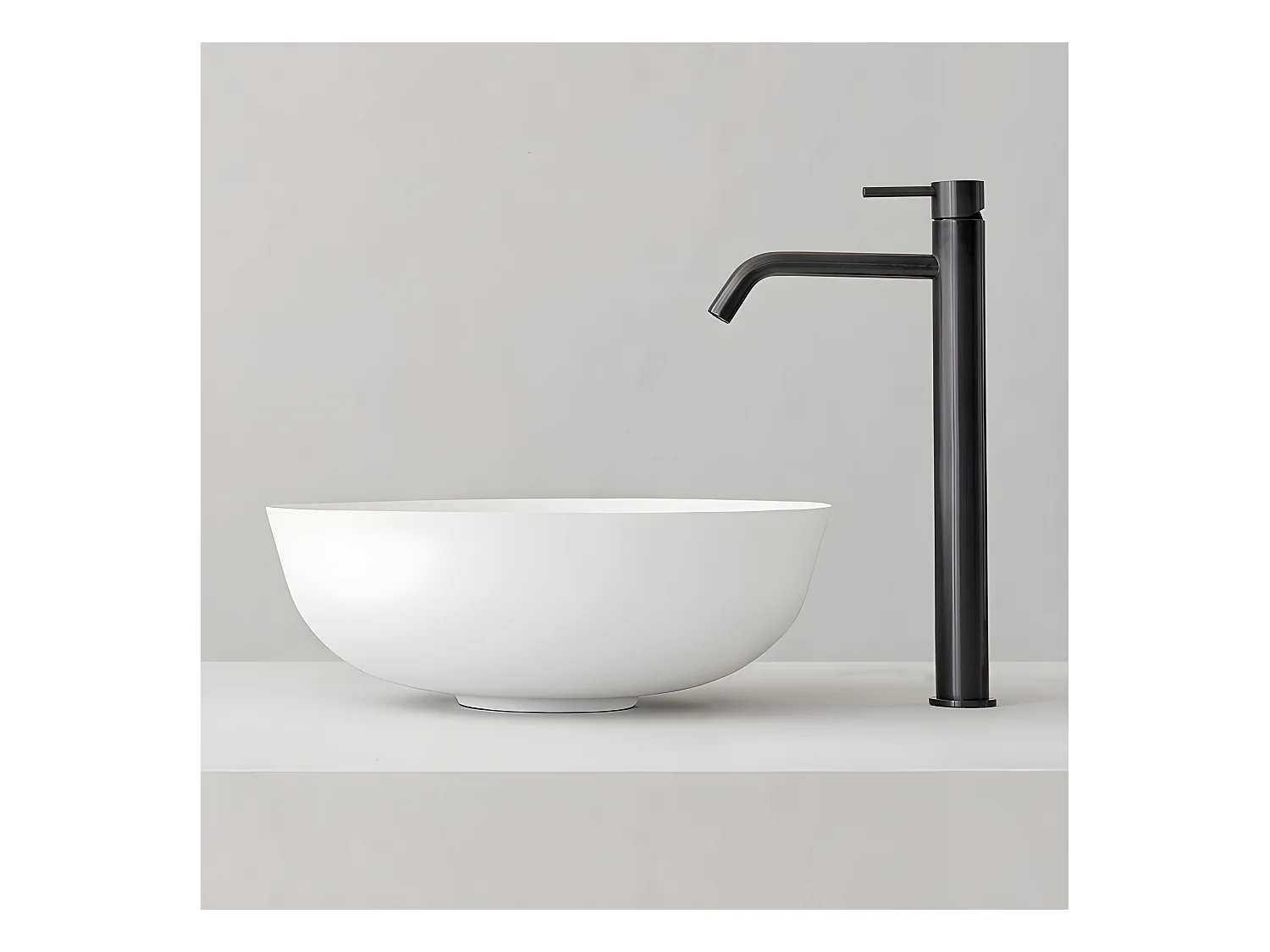 Aufsatzwaschbecken aus kultiviertem Marmor BOL Ø41 x 12cm