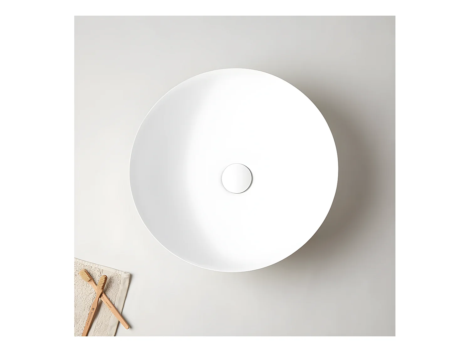 Aufsatzwaschbecken aus kultiviertem Marmor BOL Ø41 x 12cm