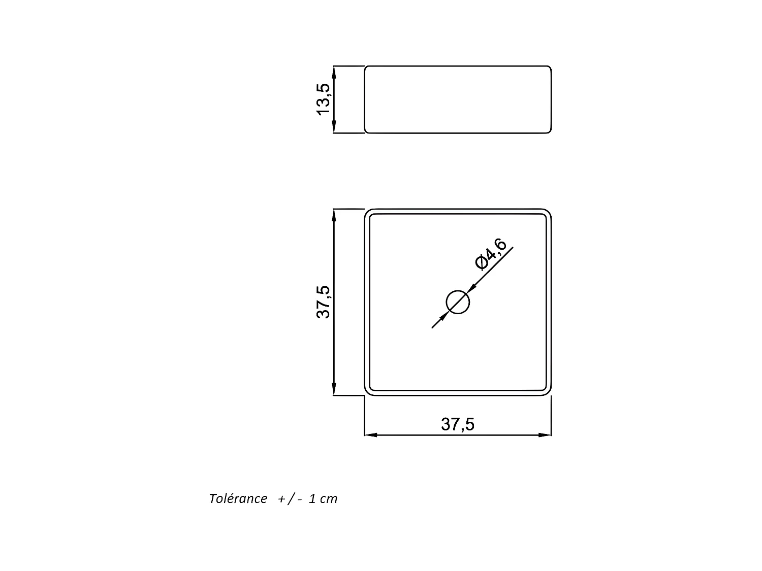 Lavabo blanco brillante sobre encimera cerámico CAGLIARY 37,5 x 37,5 cm
