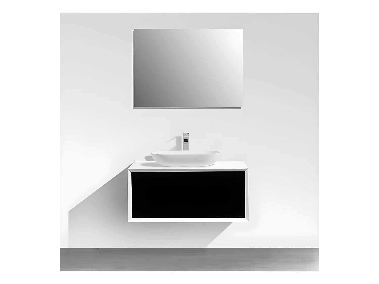 Aufsatzwaschbecken aus Gussmarmor oval PALIO mattweiß