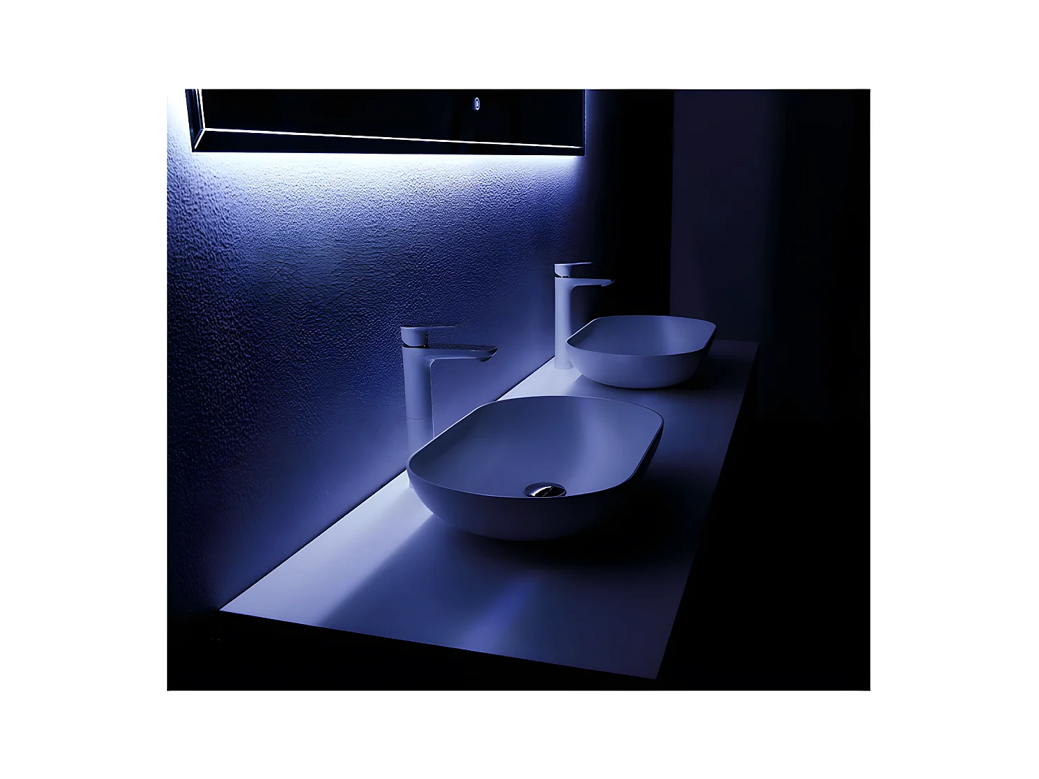 Aufsatzwaschbecken aus Gussmarmor oval PALIO mattweiß