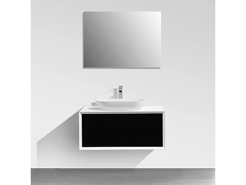 Aufsatzwaschbecken aus Gussmarmor oval PALIO mattweiß