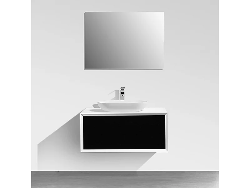 Aufsatzwaschbecken aus Gussmarmor oval PALIO mattweiß