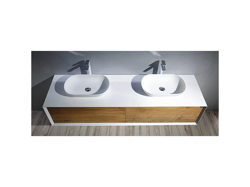 Aufsatzwaschbecken aus Gussmarmor oval PALIO mattweiß