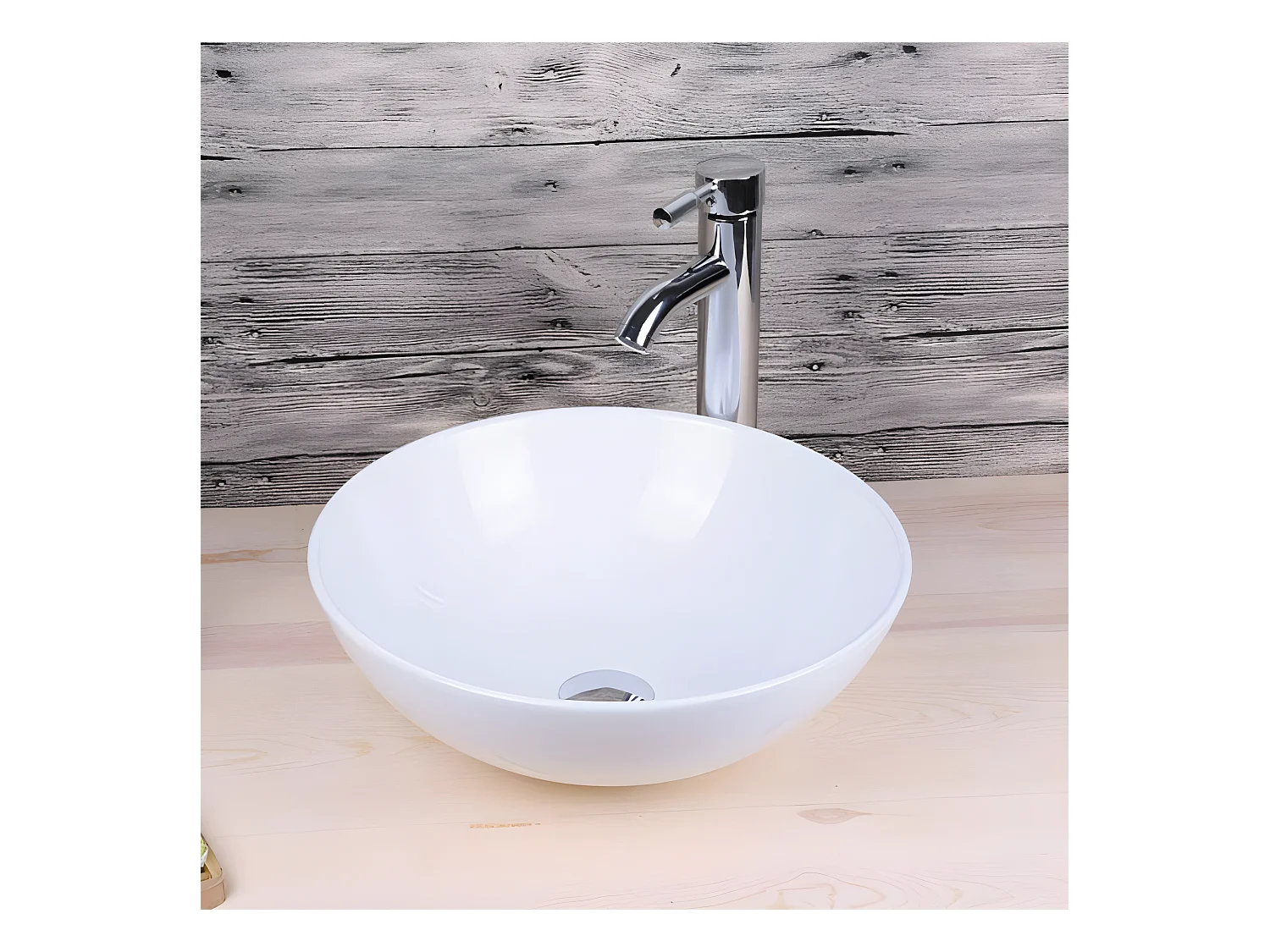 Vasque à poser en céramique PADOVA blanc Ø40 cm