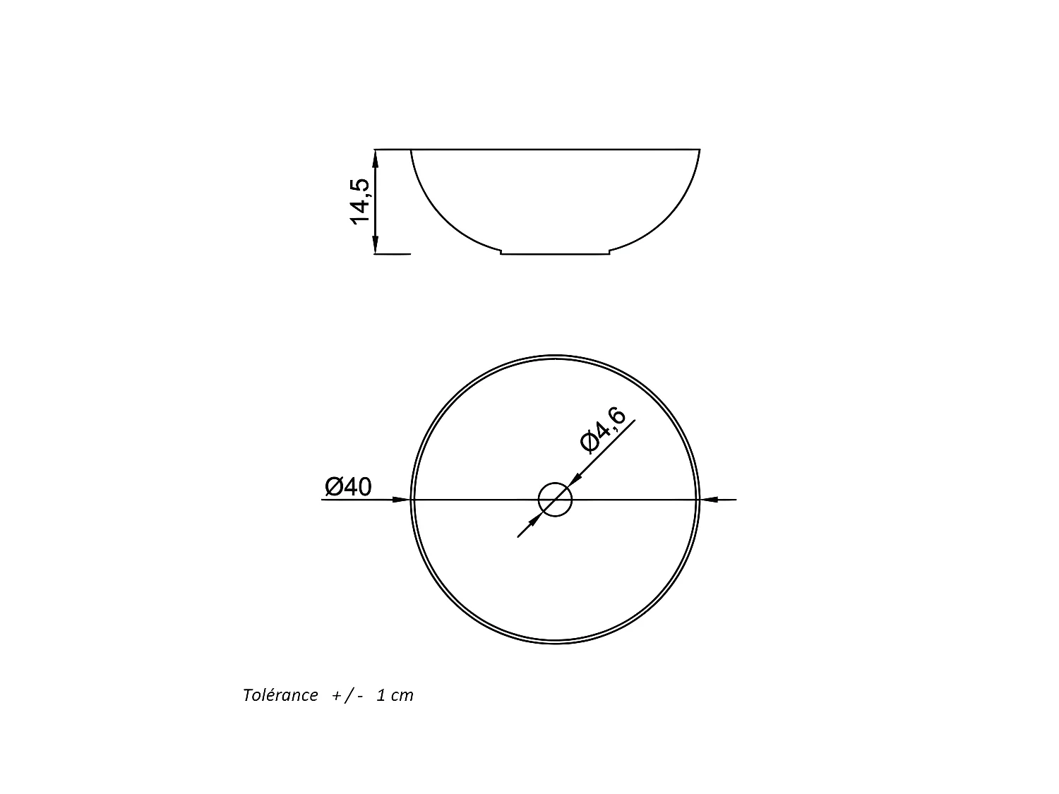 Vasque à poser en céramique PADOVA blanc Ø40 cm