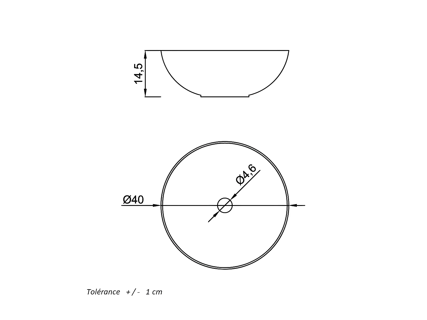 Vasque à poser en céramique PADOVA blanc Ø40 cm