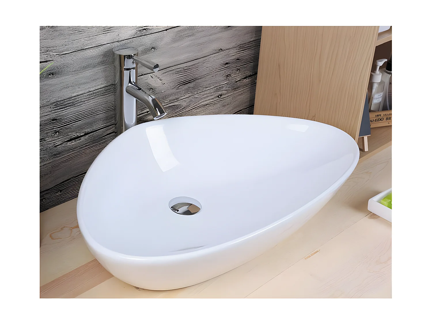 verglastes Keramik-Aufsatzwaschbecken BERGAMO