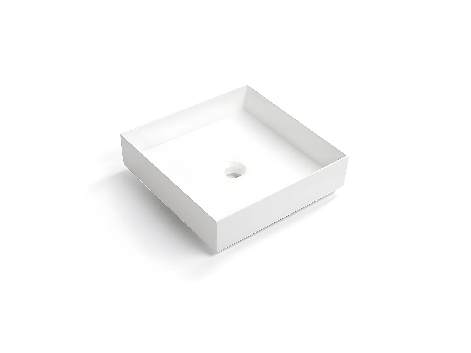 Vasque à poser carrée en marbre de synthèse SIENA 42 x 42 cm