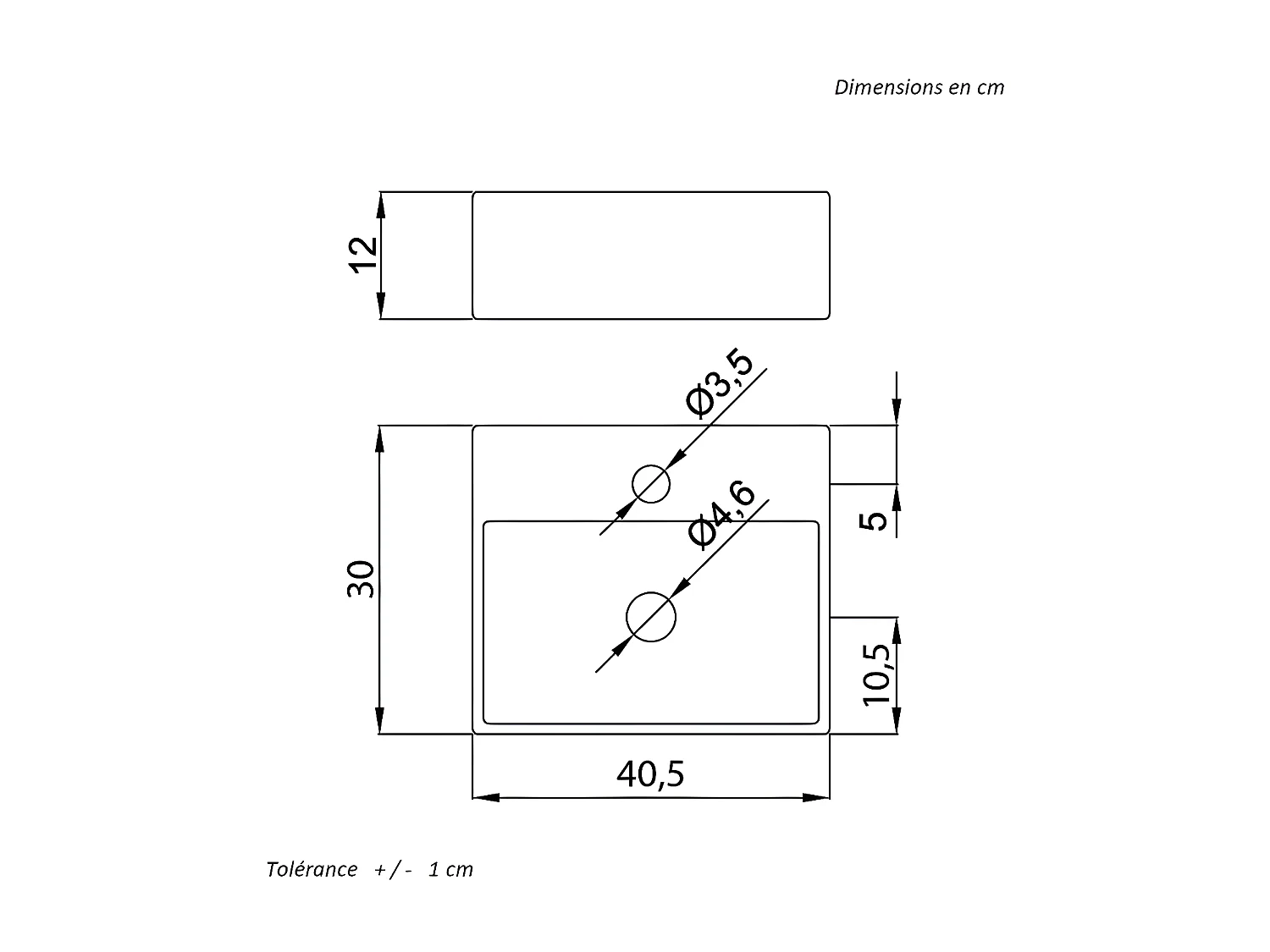 Vasque à poser rectangulaire en céramique COSENZA blanc 40.5 x 30 cm