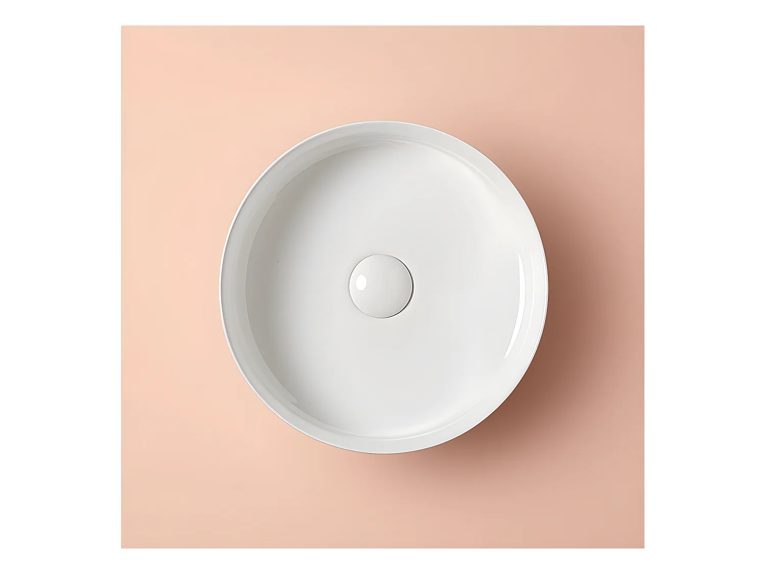 Vasque à poser ronde en céramique MARSALA Ø35.5 cm Blanc mat