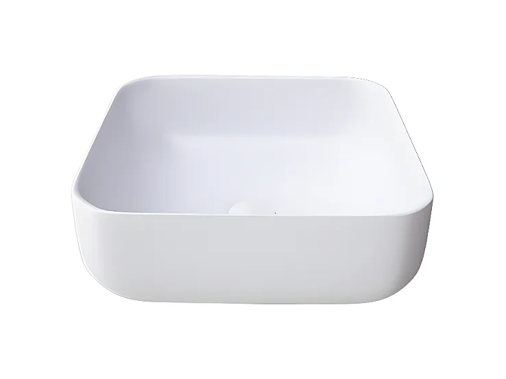 Lavabo sobre encimera rectangular en cerámica CATANIA blanco  50 x 40 cm Blanco mate