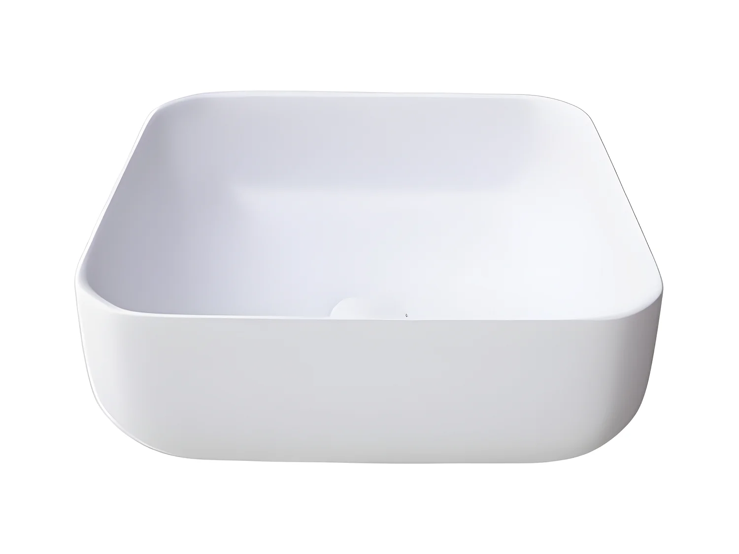 Lavabo sobre encimera rectangular en cerámica CATANIA blanco  50 x 40 cm Blanco mate