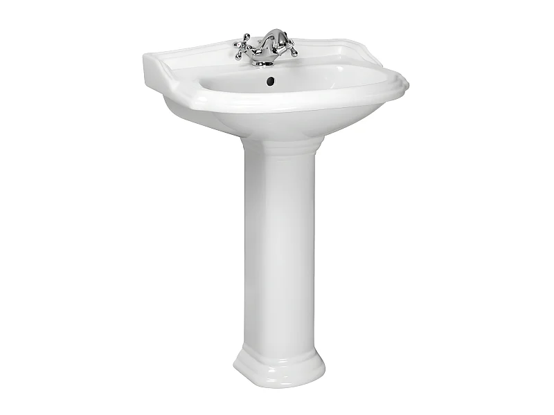 Lavabo rétro sur colonne ABERY 58 cm en céramique