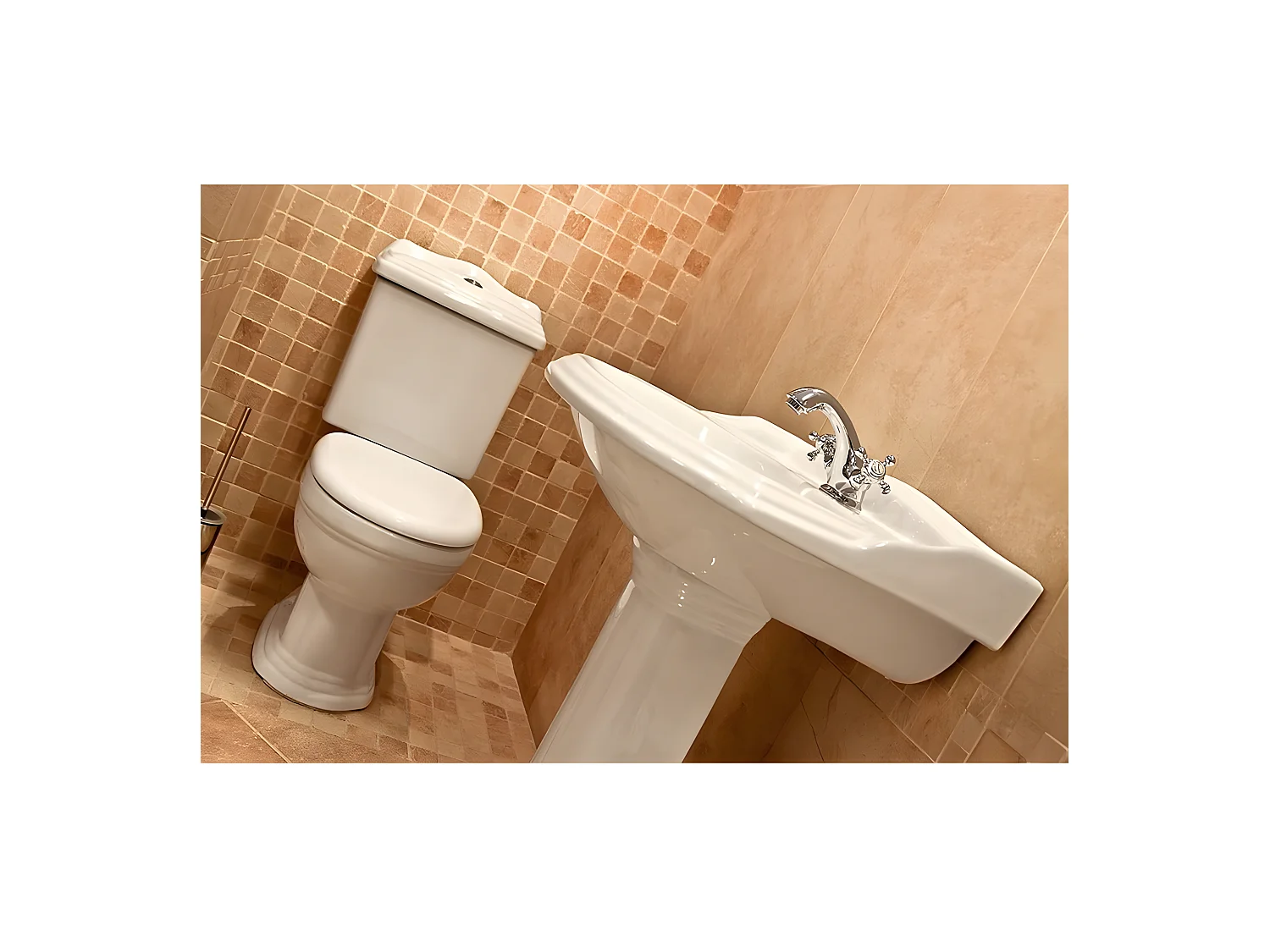 Lavabo rétro sur colonne ABERY 58 cm en céramique