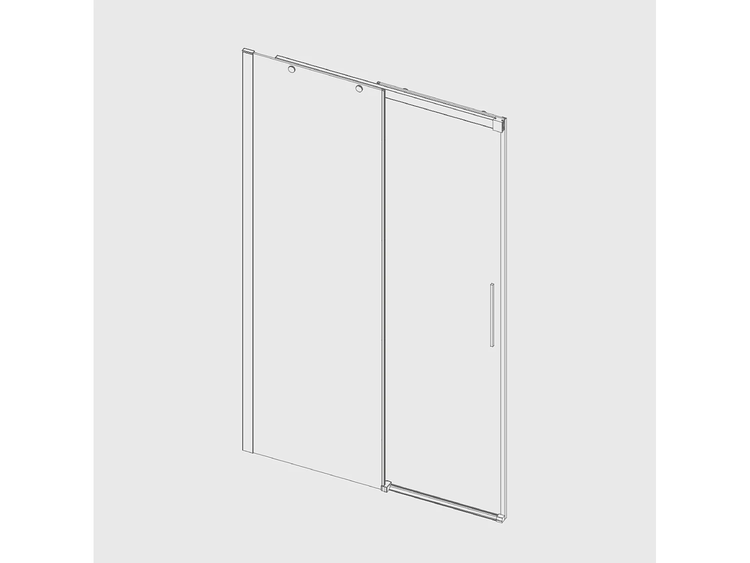 Porta doccia fissa + porta scorrevole LUNA telaio nero opaco vetro affumicato 160 cm