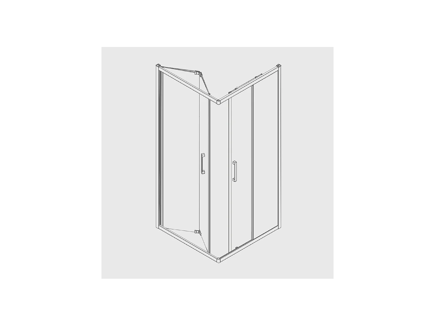 Angular de ducha Puerta Plegable 75 cm + Puerta Corredera 90 cm S300