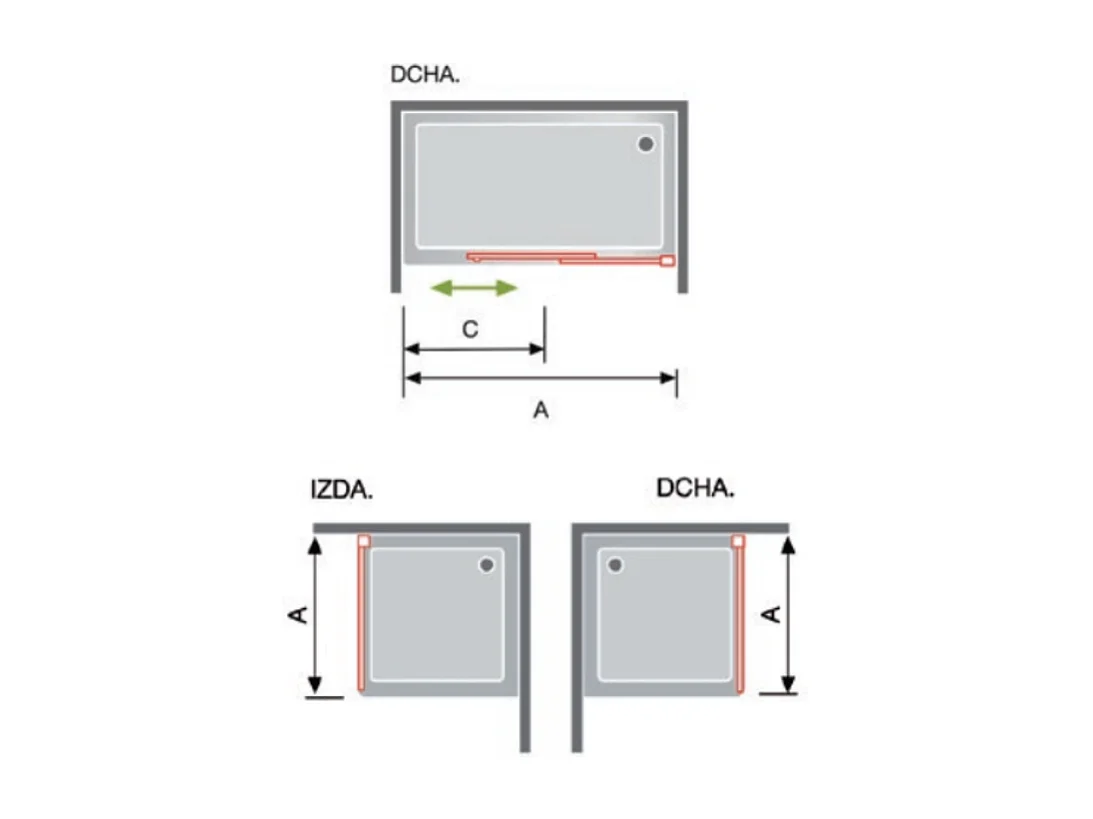 Porta doccia fissa + porta scorrevole LUNA telaio nero opaco vetro affumicato 165 cm