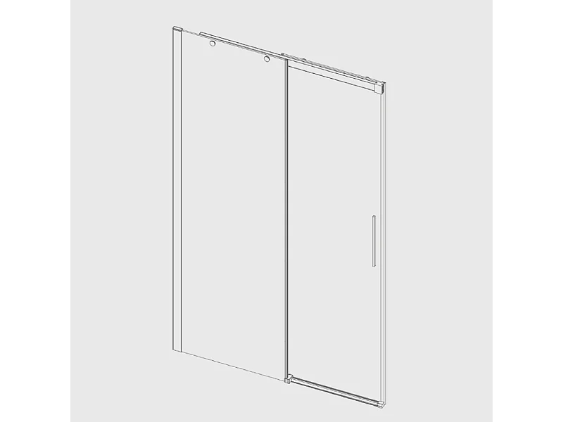 Paroi de douche fixe + Porte coulissante LUNA profil noir mat verre fumé 115 cm Sans paroi latérale