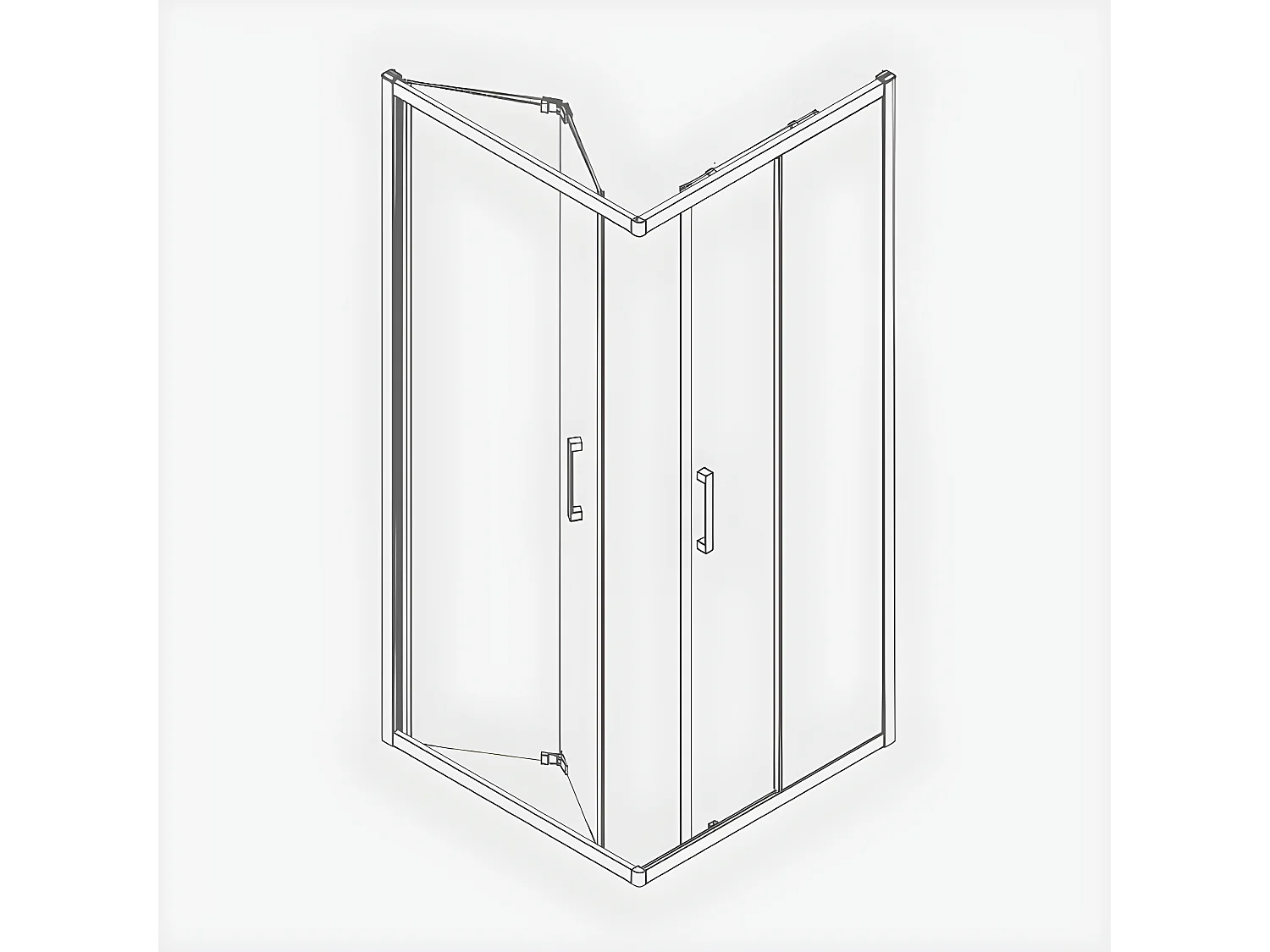 Angular de ducha Puerta Plegable 65 cm + Puerta Corredera 70 cm S300