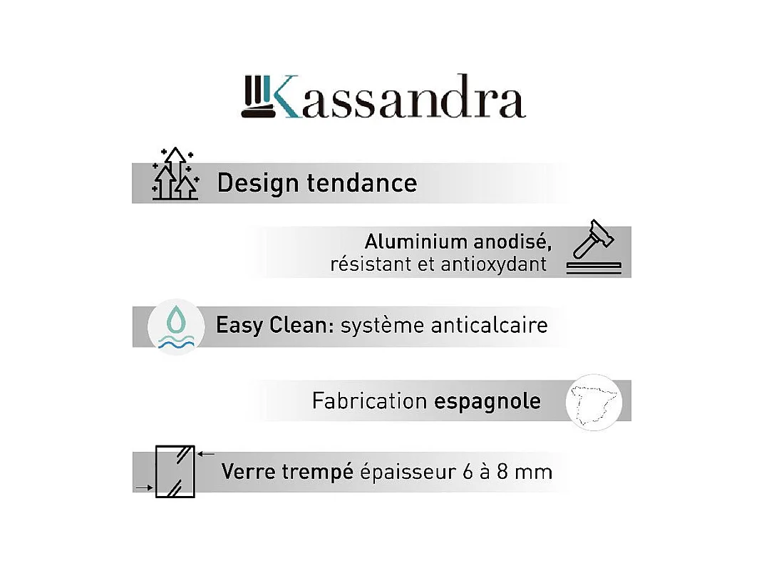 Frontal de ducha + Puerta Corredera 150 cm LUNA Negro con Cristal serigrafiado