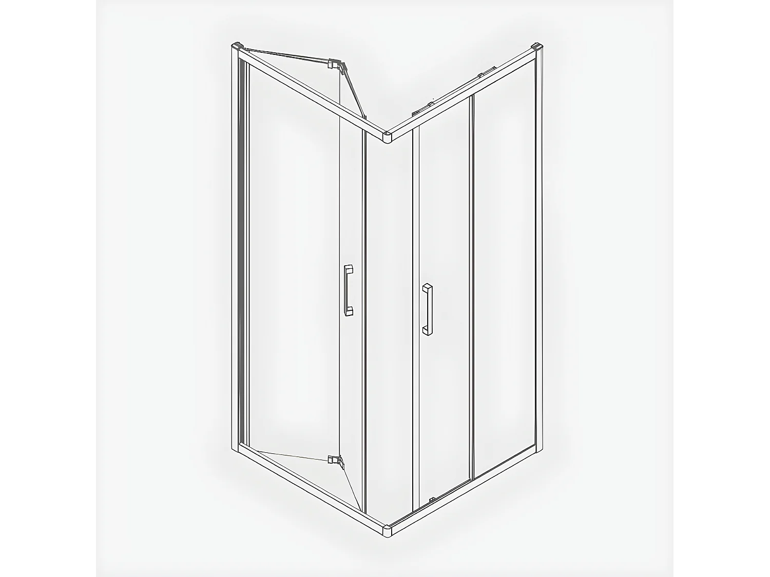 Angular de ducha Puerta Plegable 75 cm + Puerta Corredera 70 cm S300