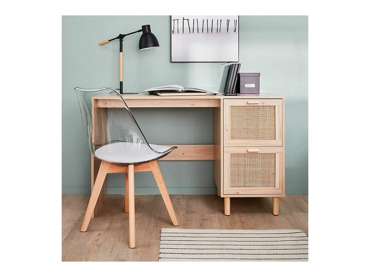 Escritorio Décor 2 cajones natural 75x120x48 cm Adec